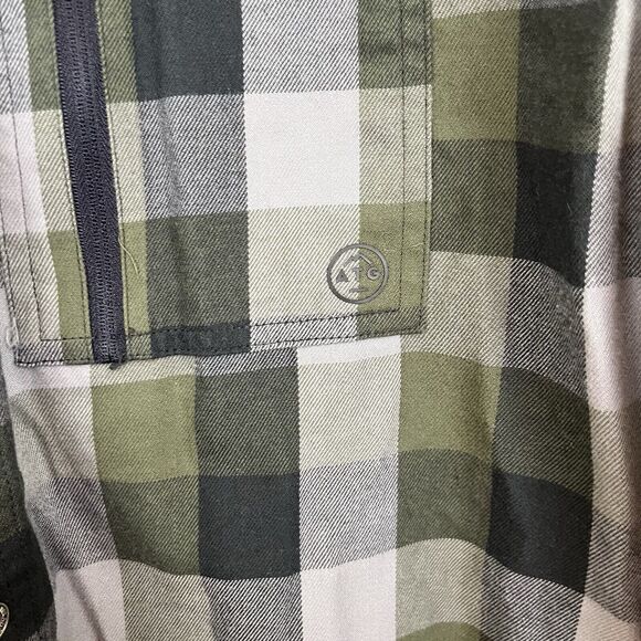 Wrangler X ATG Flannel Plaid Button Down Mens L Large Organic Cotton - Picture 3 of 7